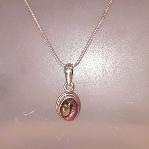 Sterling Silver Watermelon Tourmaline Pendant